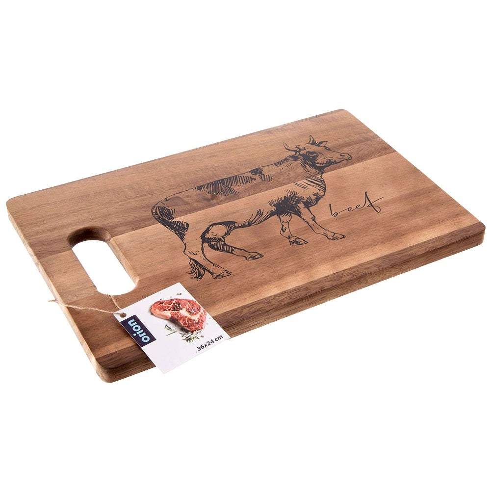 Acacia Wood Cutting Board with Handle, 36x24 cm