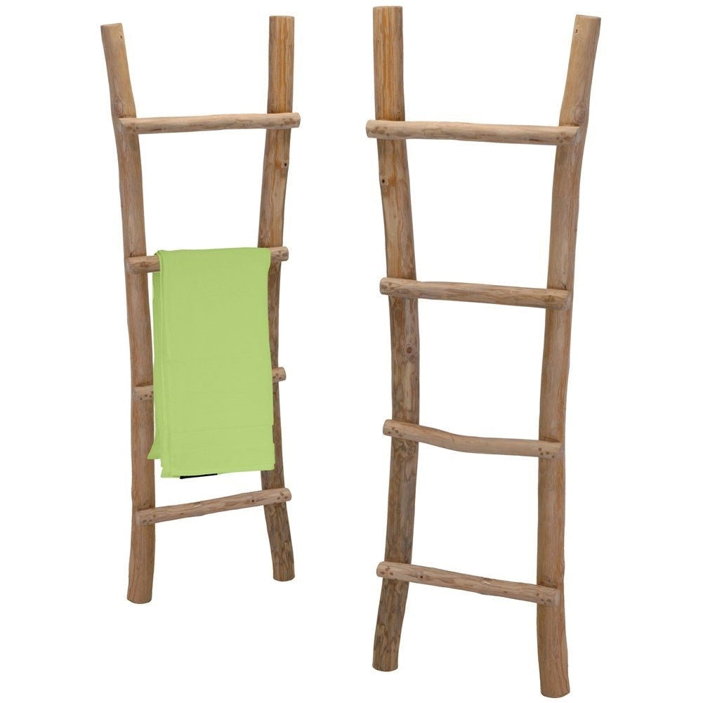 Acacia wood ladder with 4 steps - Perfect towel rack