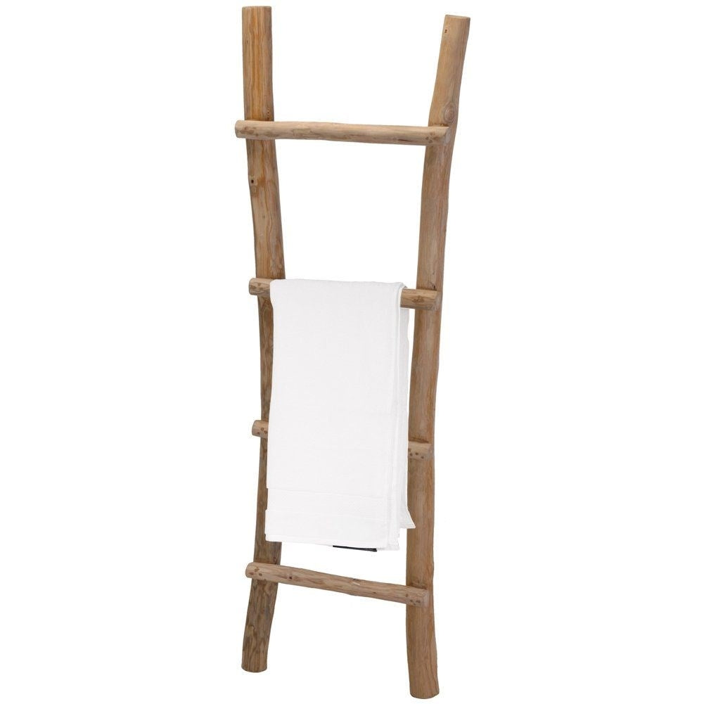 Acacia wood ladder with 4 steps - Perfect towel rack
