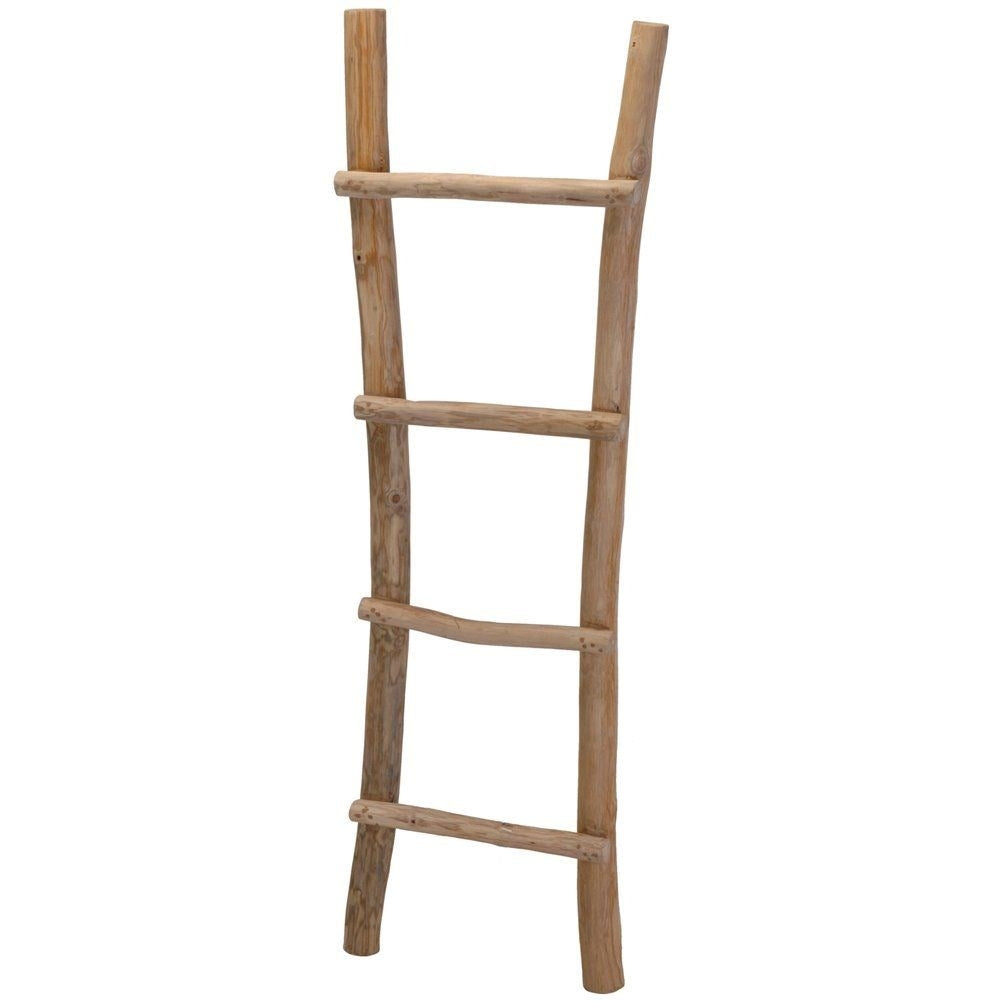 Acacia wood ladder with 4 steps - Perfect towel rack
