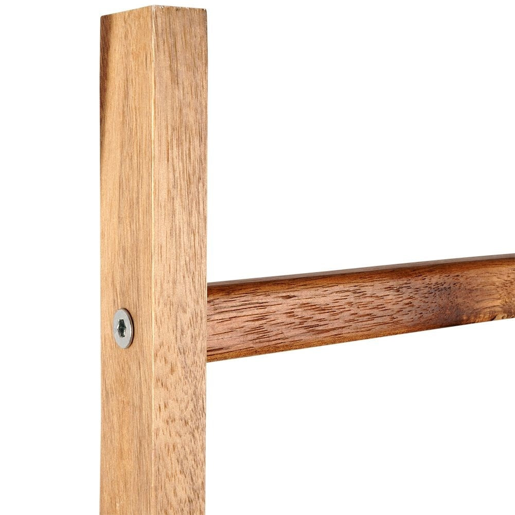 Acacia wood ladder with 6 steps for towels and decoration