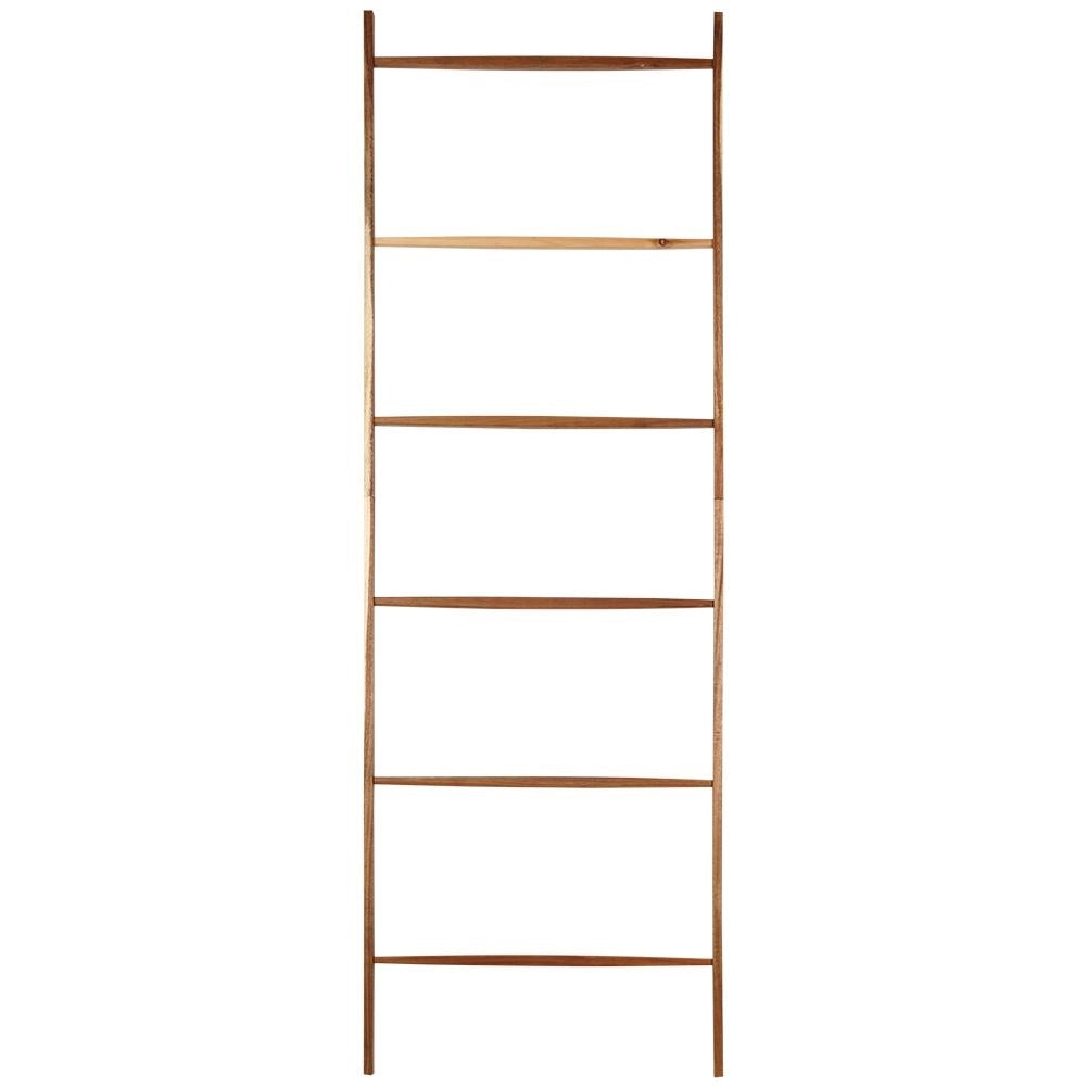 Acacia wood ladder with 6 steps for towels and decoration