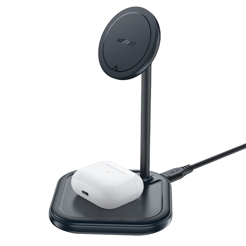 Acefast Qi wireless charger for iPhone and Apple AirPods, Magsafe, 15W - Gray