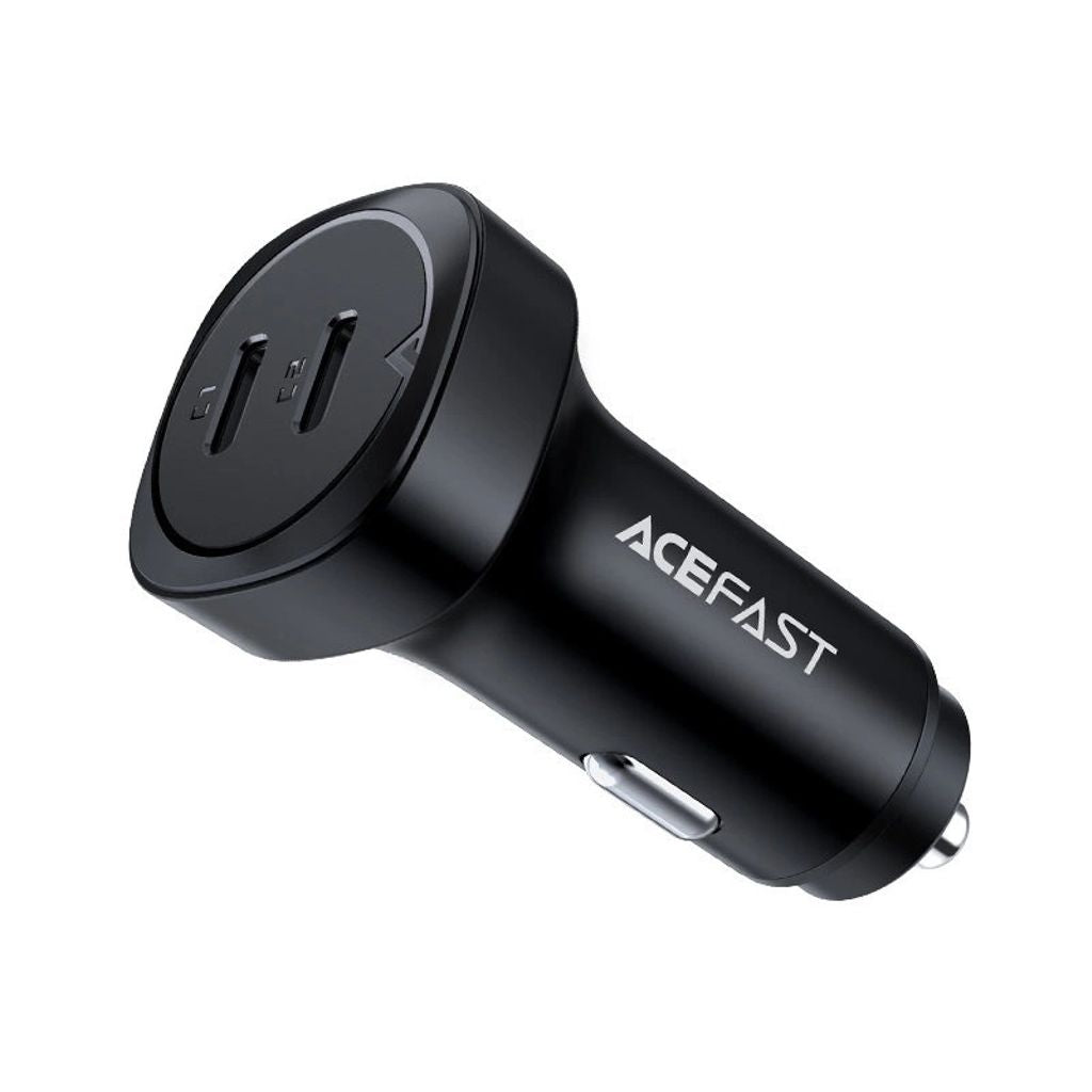 Acefast car charger 2x USB-C, 72W, PPS, PD, QC3.0, AFC, FCP - Black