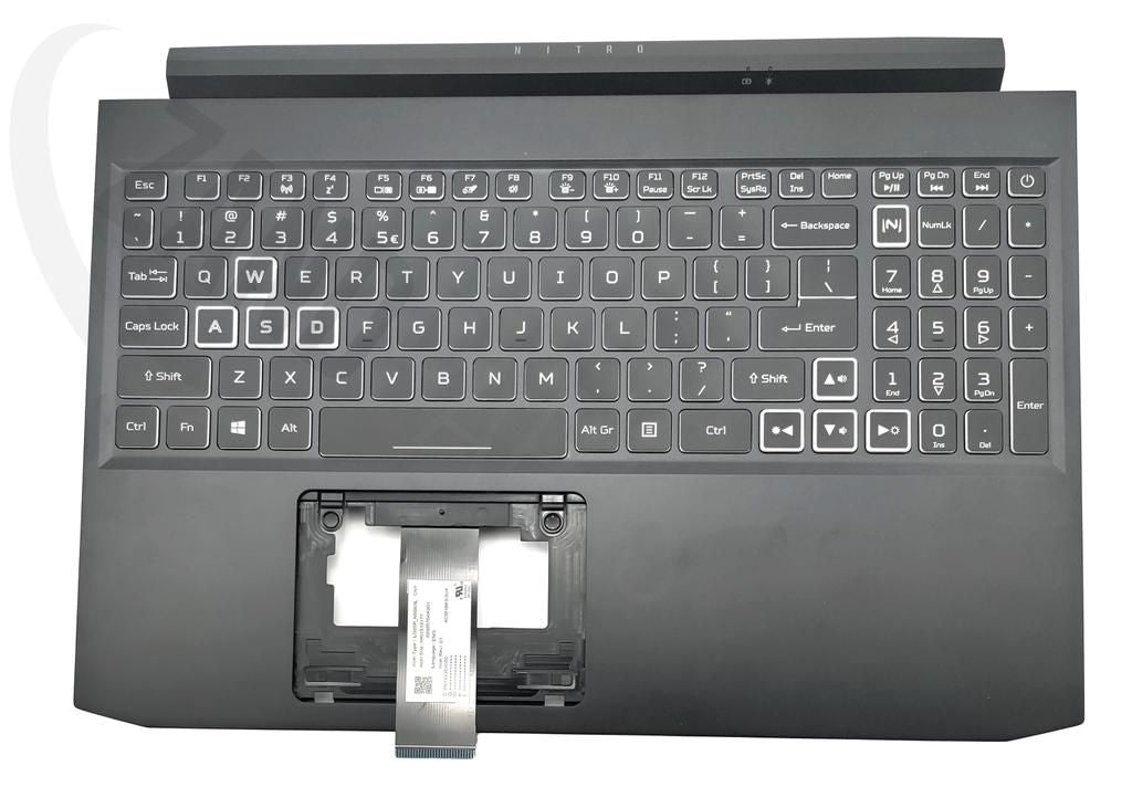 Acer AN715-52 Keyboard (US-English International) & Upper Cover (Black)