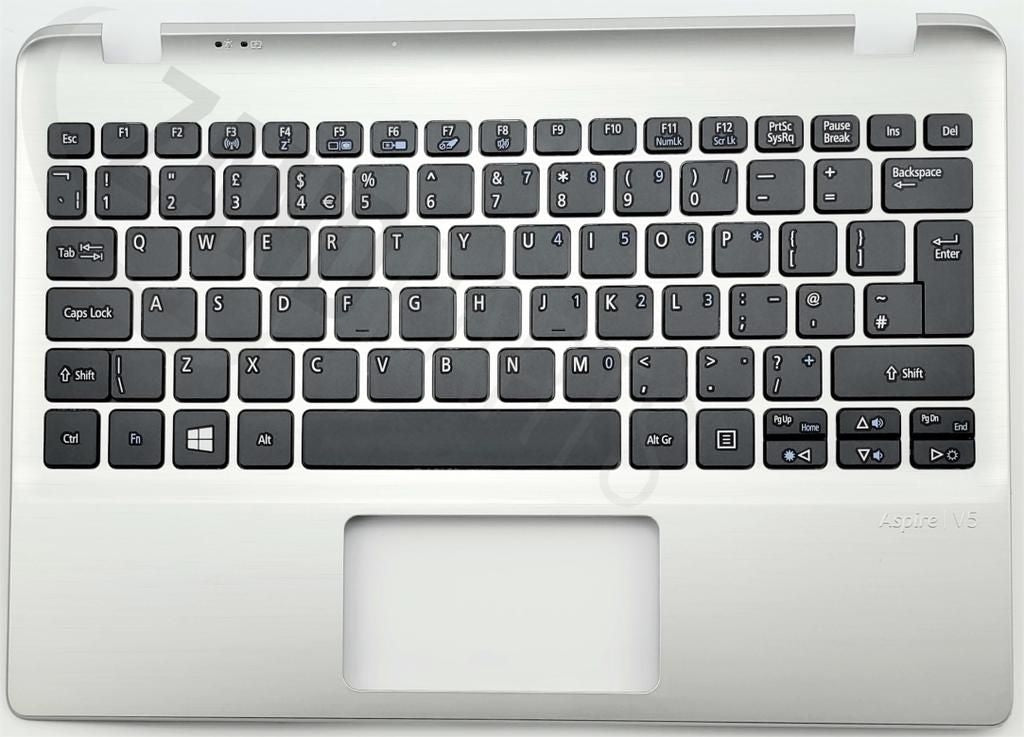 Acer V5-122P/V5-132P Keyboard (UK-English) WIN8 NBL & Upper Cover (Silver)