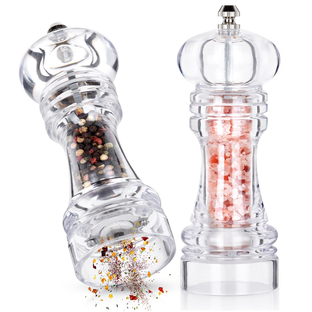 Acrylic Salt and Pepper Mill Set, 16 cm, 2 Pieces