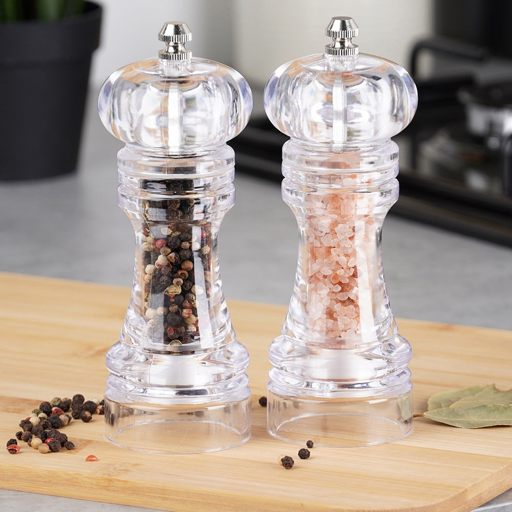 Acrylic Salt and Pepper Mill Set, 16 cm, 2 Pieces