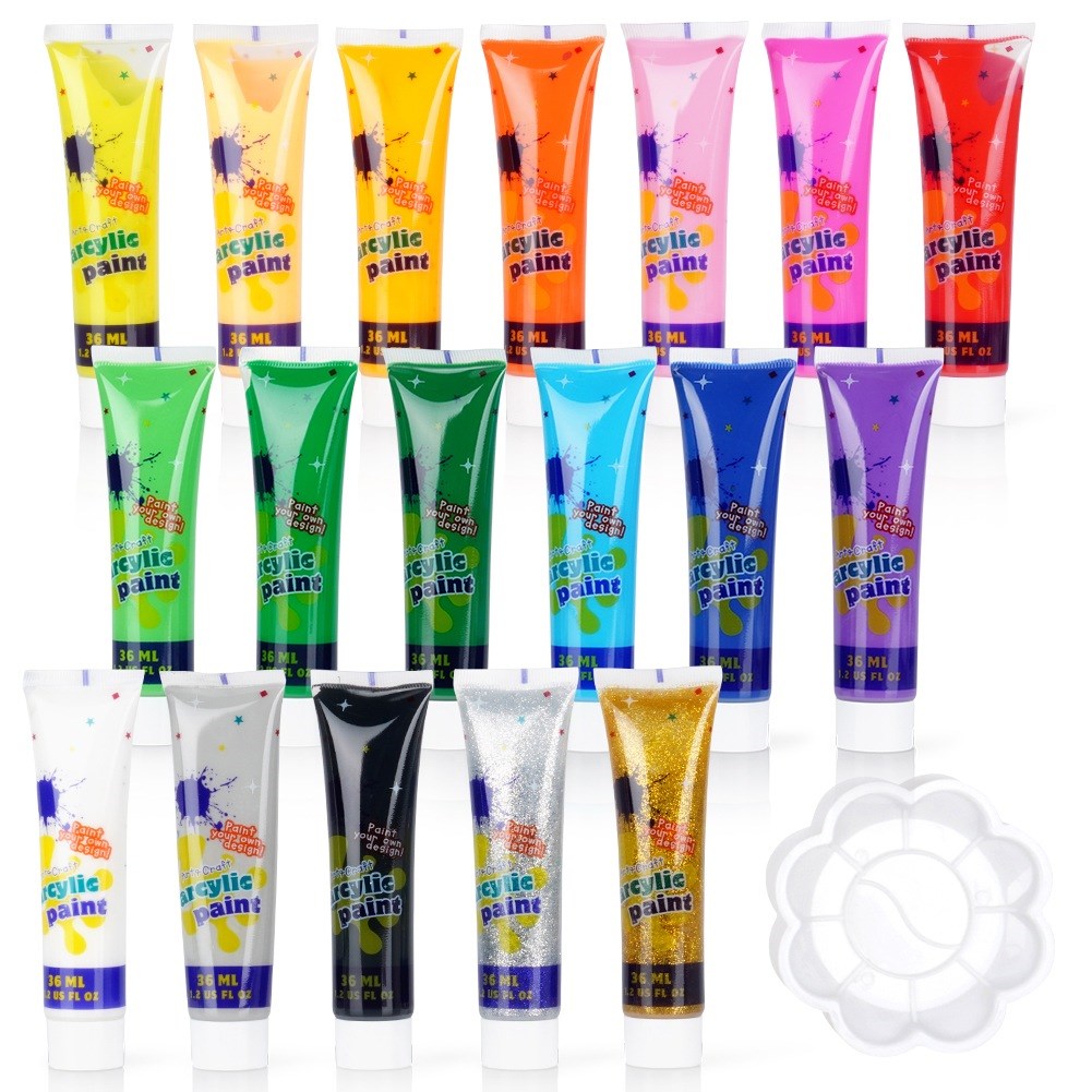 Acrylic paints with palette 36 ml 19 pcs.