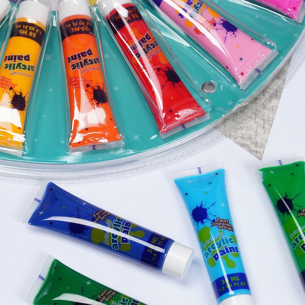 Acrylic paints with palette 36 ml 19 pcs.