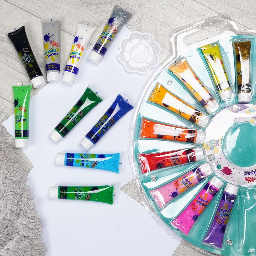 Acrylic paints with palette 36 ml 19 pcs.