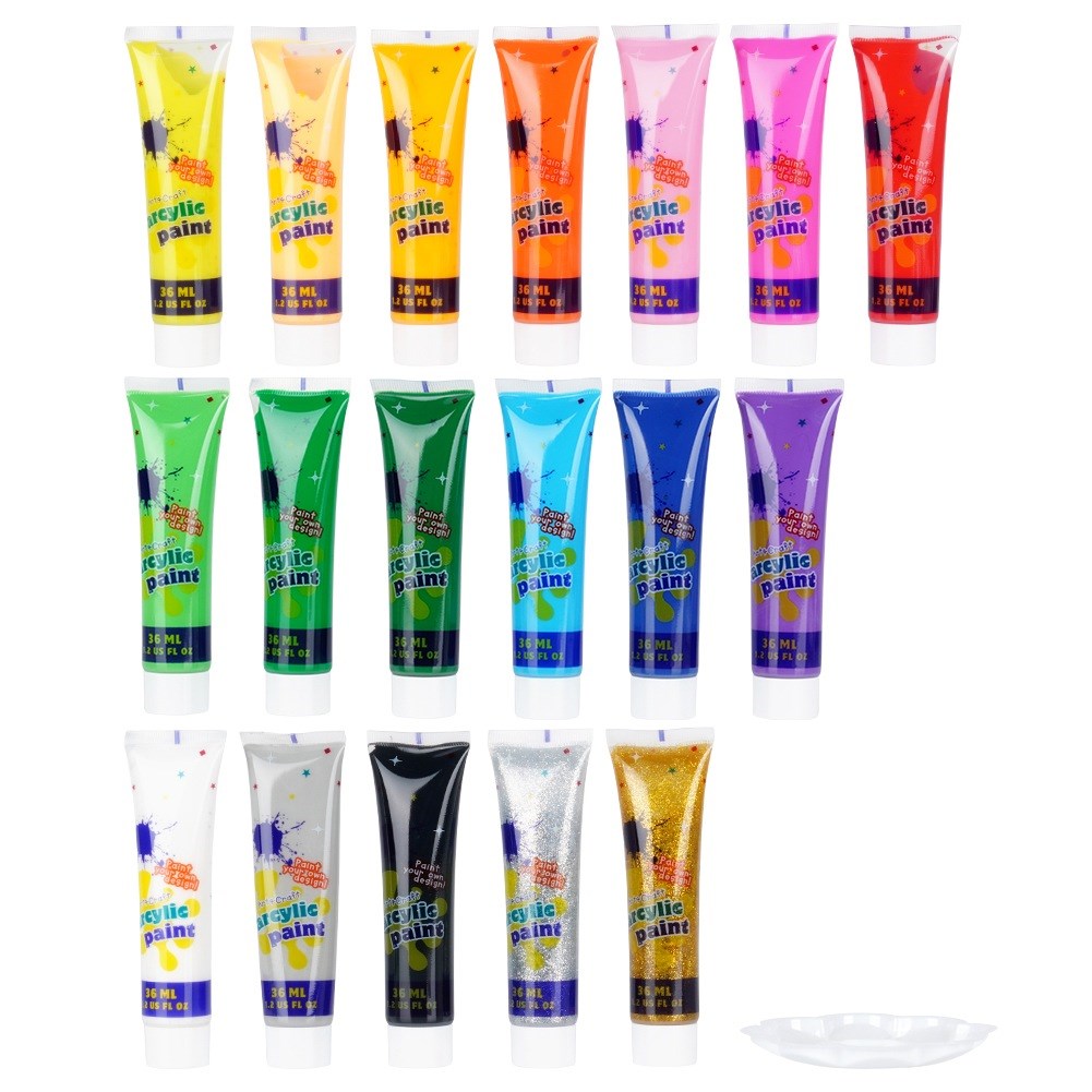 Acrylic paints with palette 36 ml 19 pcs.