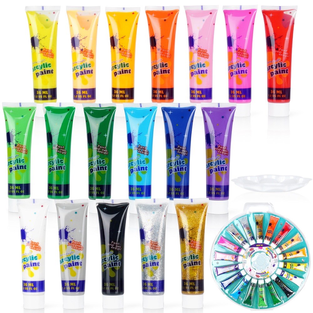 Acrylic paints with palette 36 ml 19 pcs.