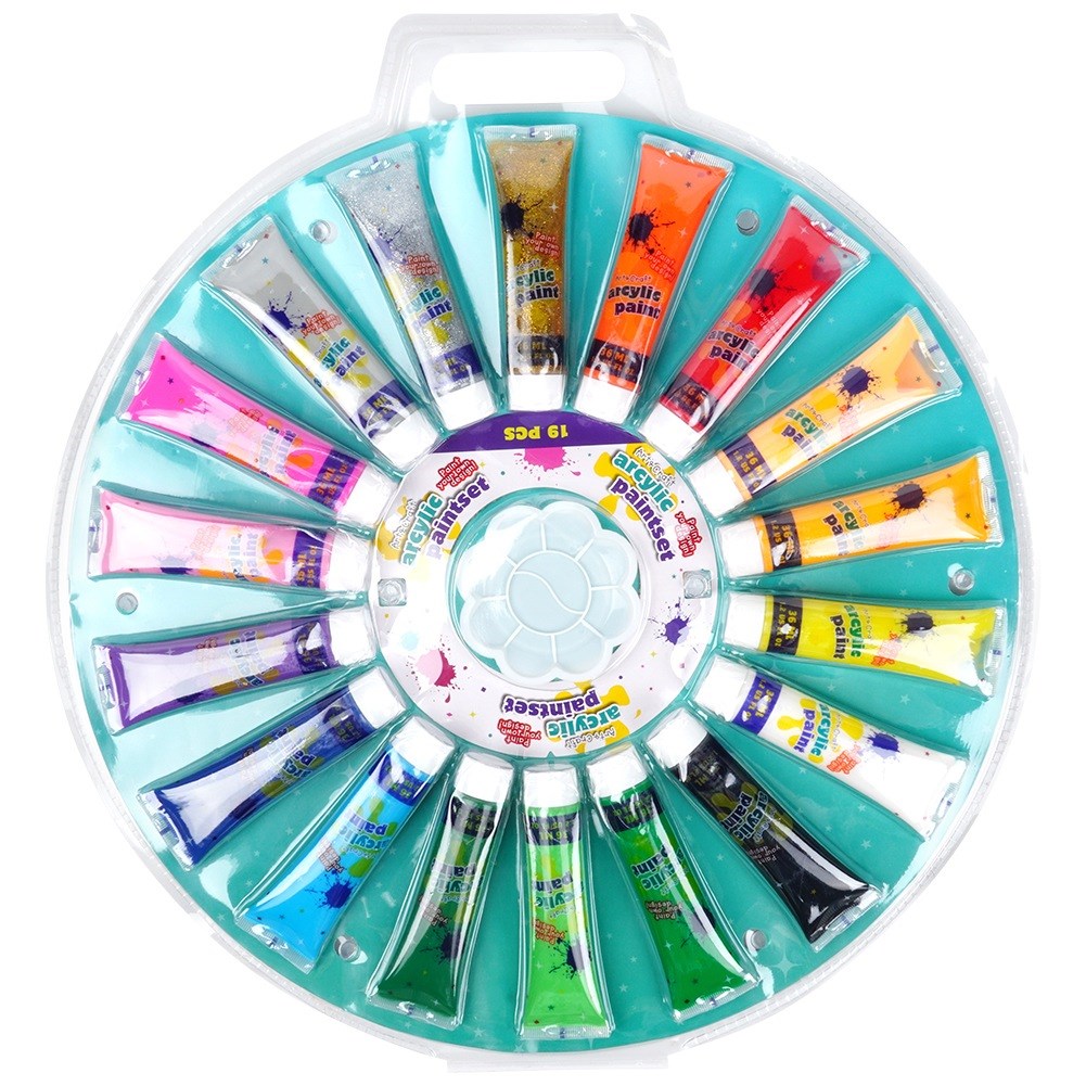 Acrylic paints with palette 36 ml 19 pcs.