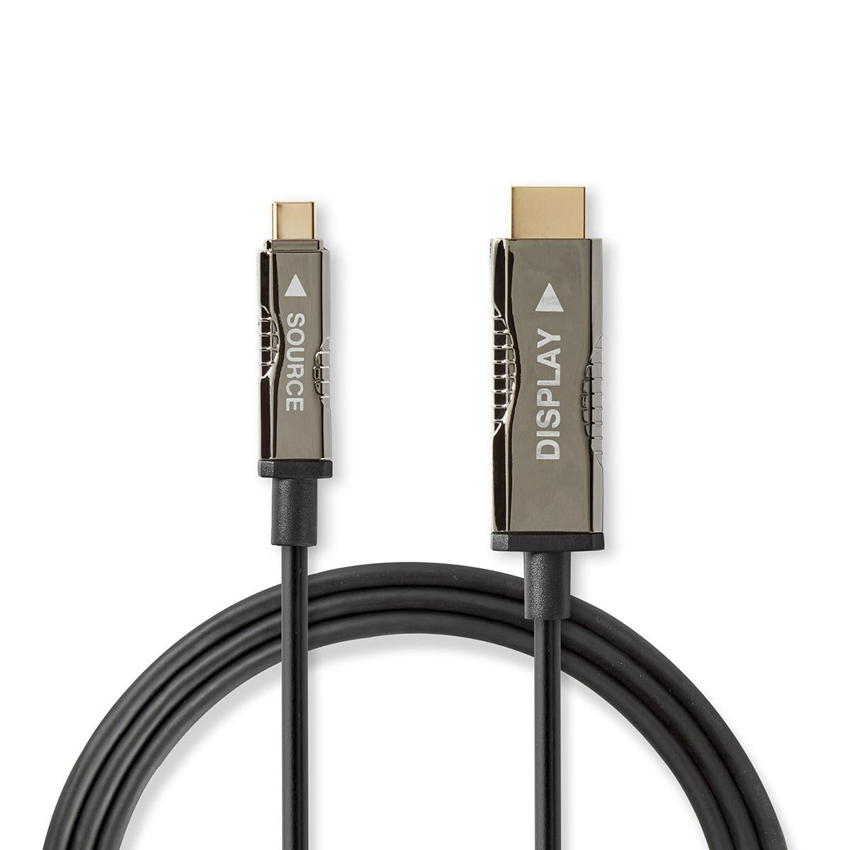 Active Optical USB Cable | USB-C™ Male | HDMI™ Connector | 18 Gbps | 50.0 m | Round | PVC | Black | Gift Box