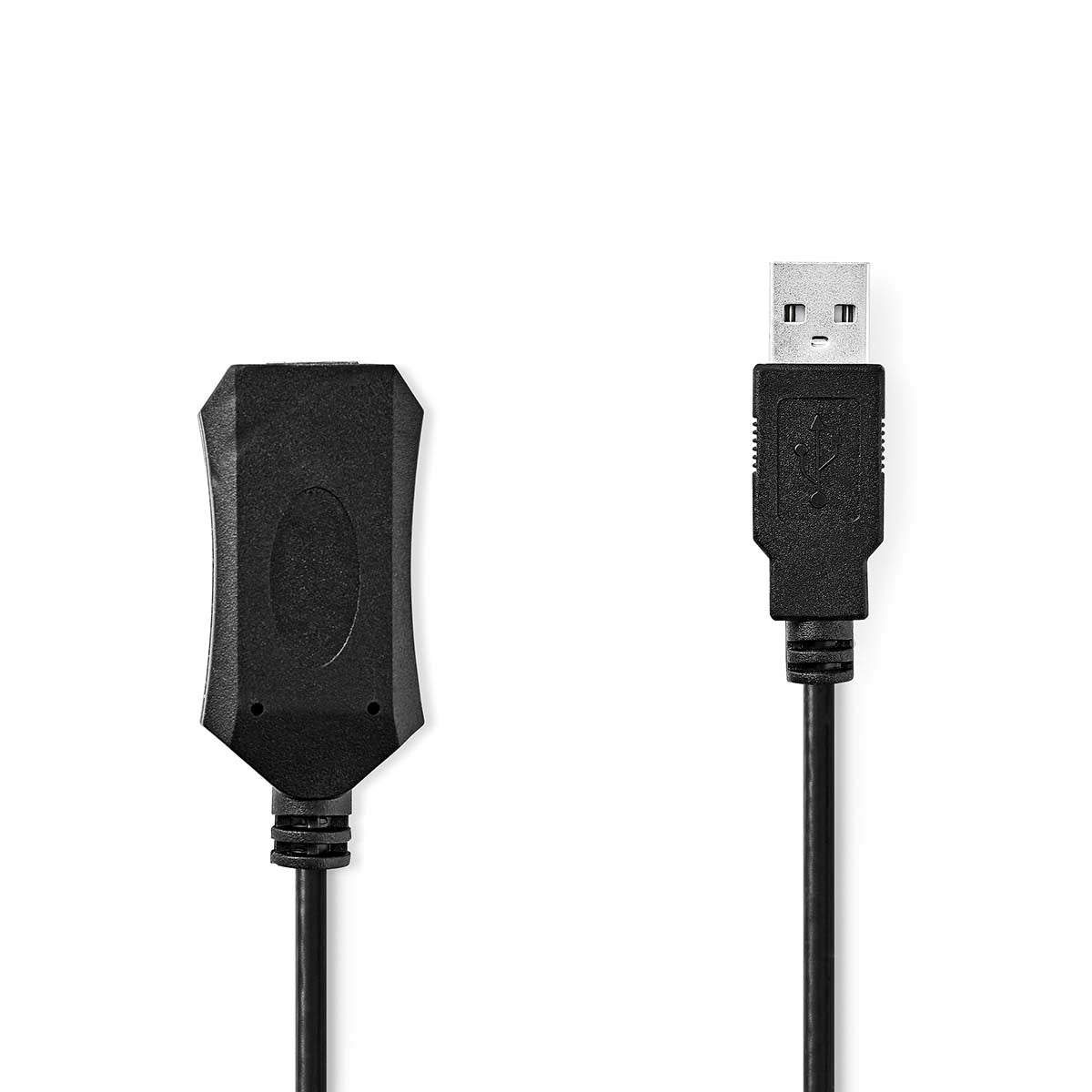 Active USB cable | USB 2.0 | USB-A Male | USB-A Female | 480 Mbps | 5.00 m | Round | Nickel Plated | PVC | Copper | Label
