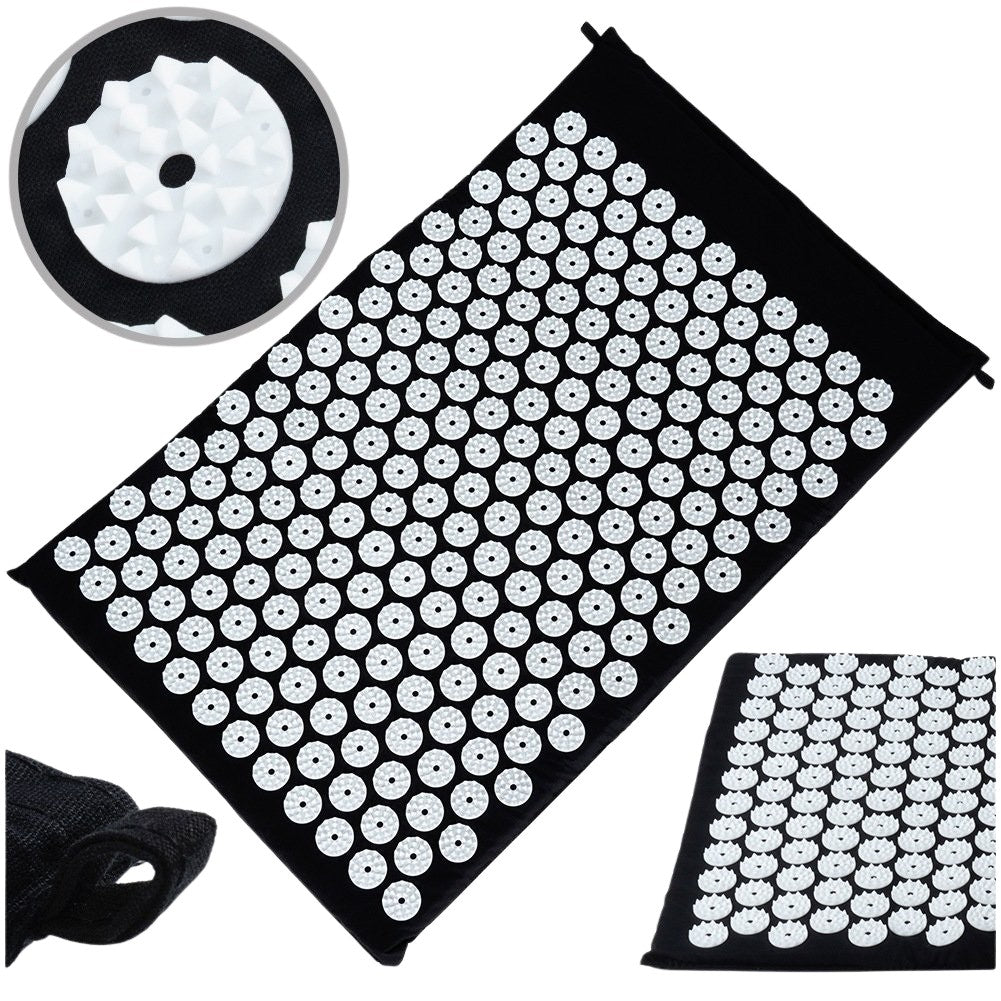 Acupressure massage mat with spikes black 62x40 cm