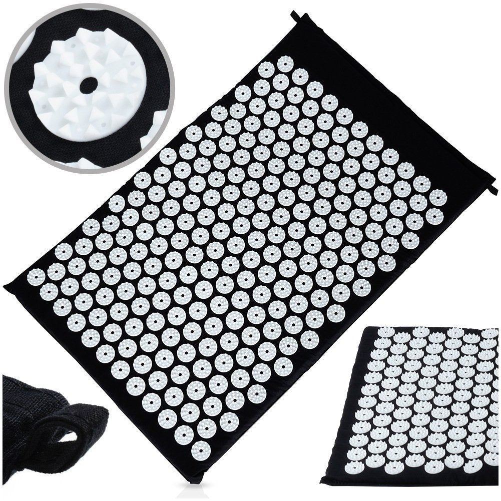 Acupressure massage mat with spikes black 62x40 cm