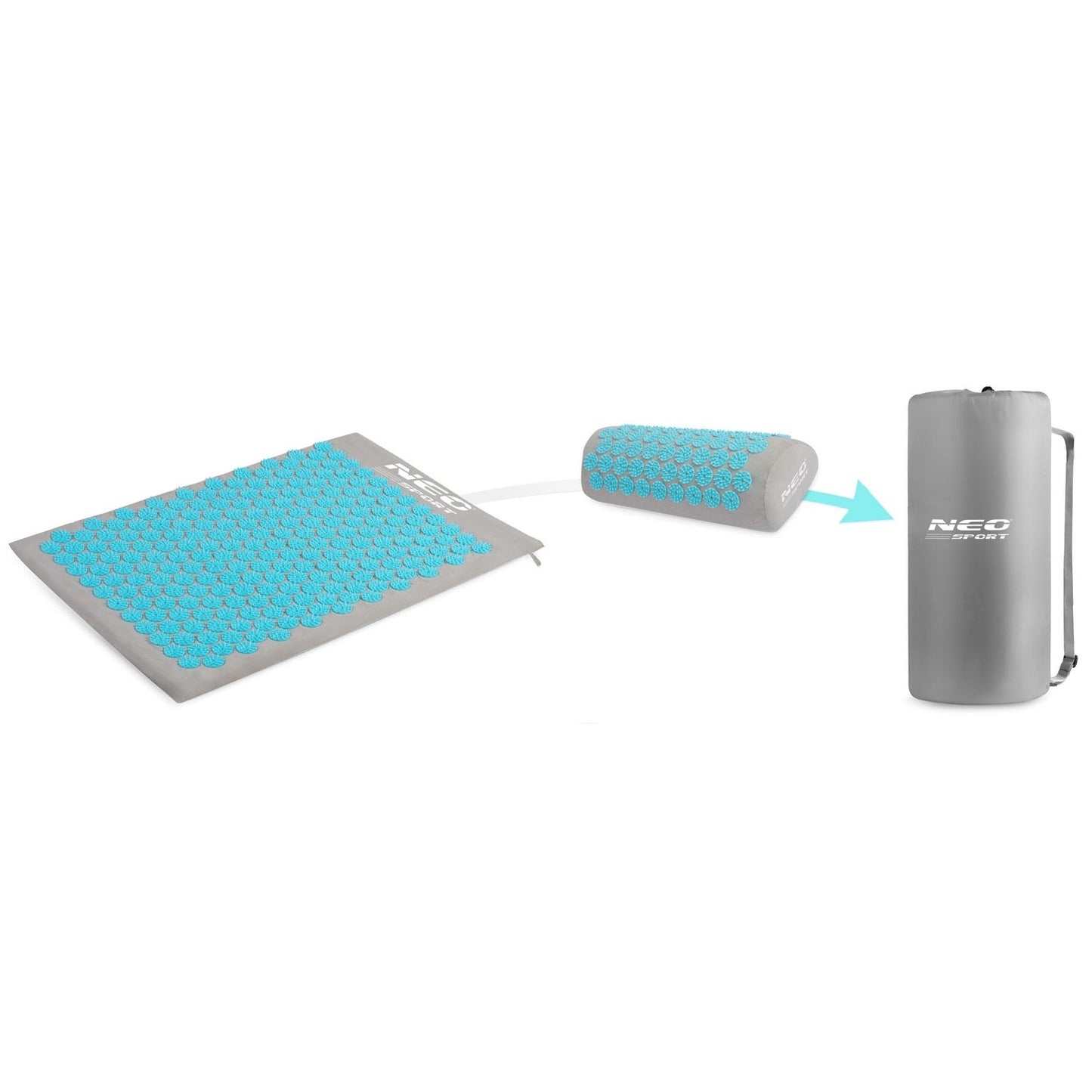 Acupressure mat with Spikes Neo-Sport NS-900 Grey-Turquoise