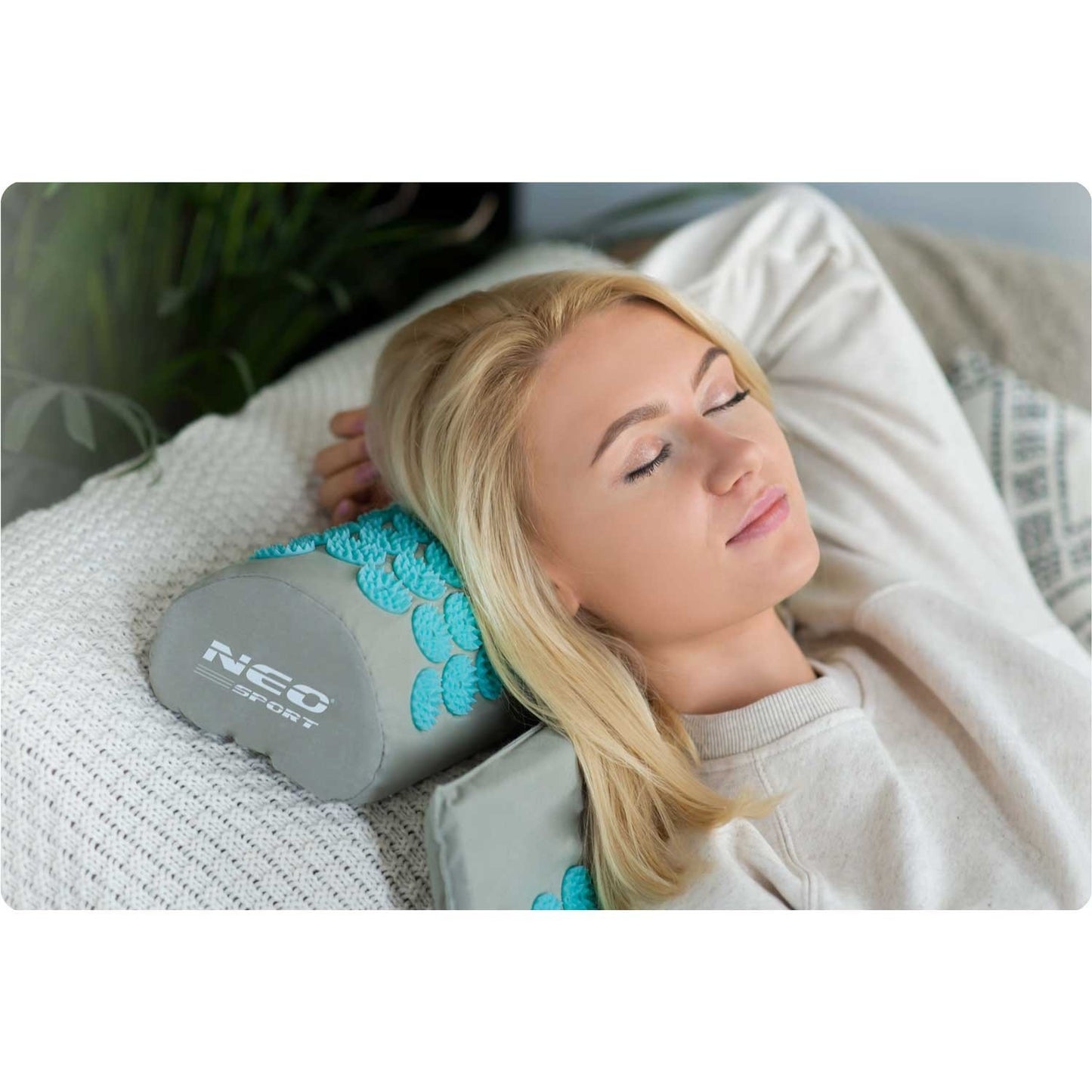 Acupressure mat with Spikes Neo-Sport NS-900 Grey-Turquoise
