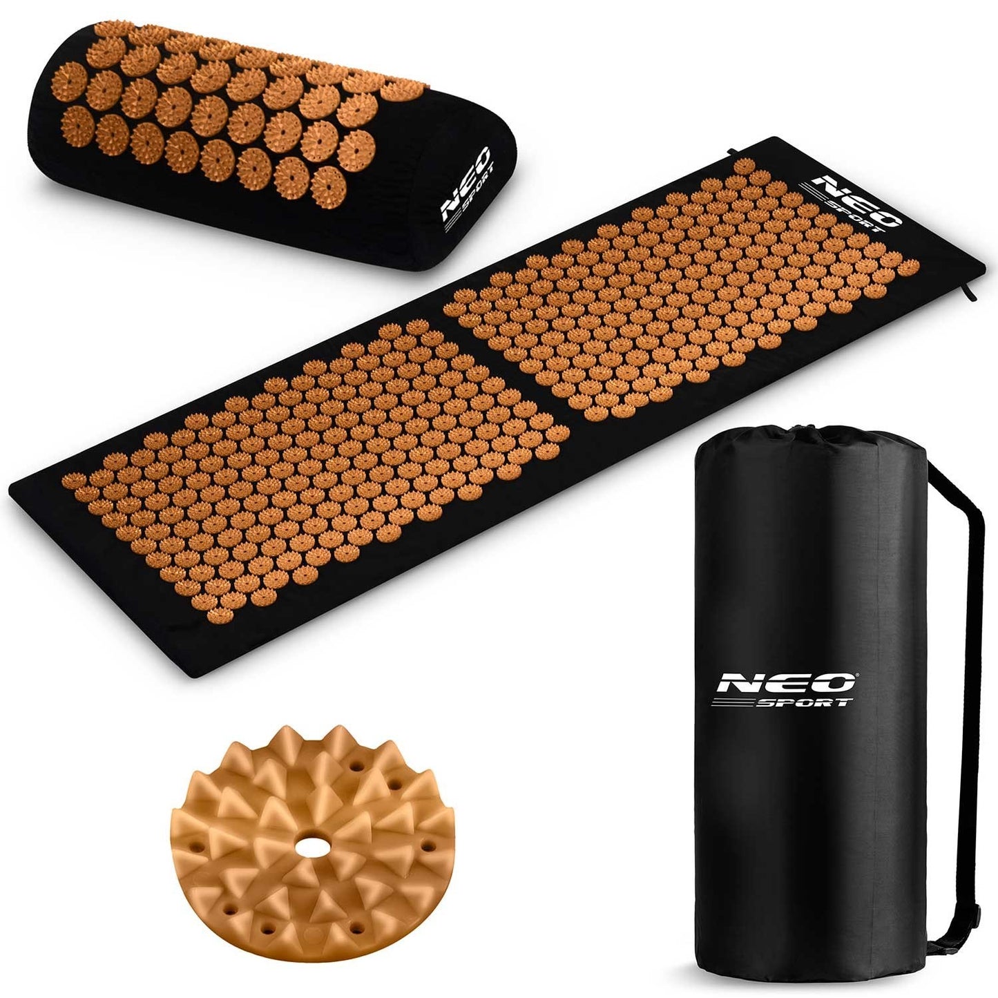 Acupressure mat with Spikes Neo-Sport NS-901 Black-Gold