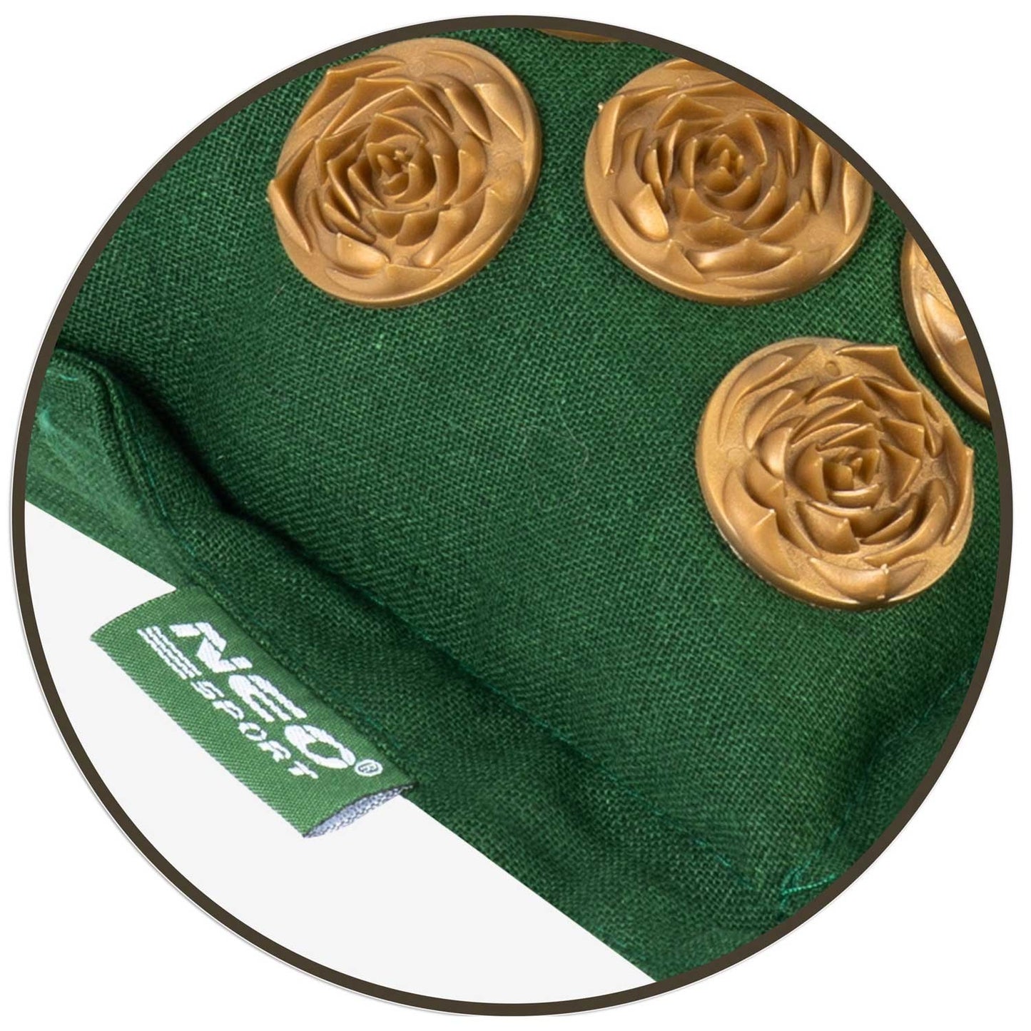 Acupressure mat with cushion NS-902 in green and gold