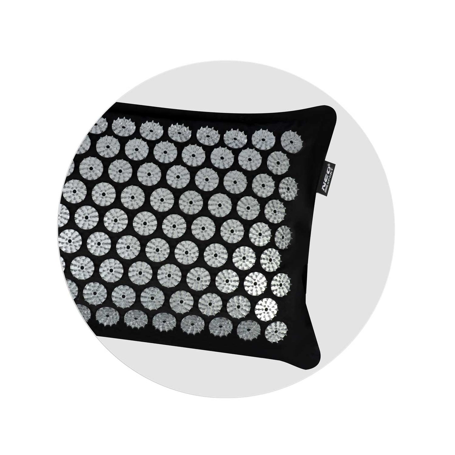 Neo-Sport NS-903 Acupressure Mat with Spikes, Black and Silver