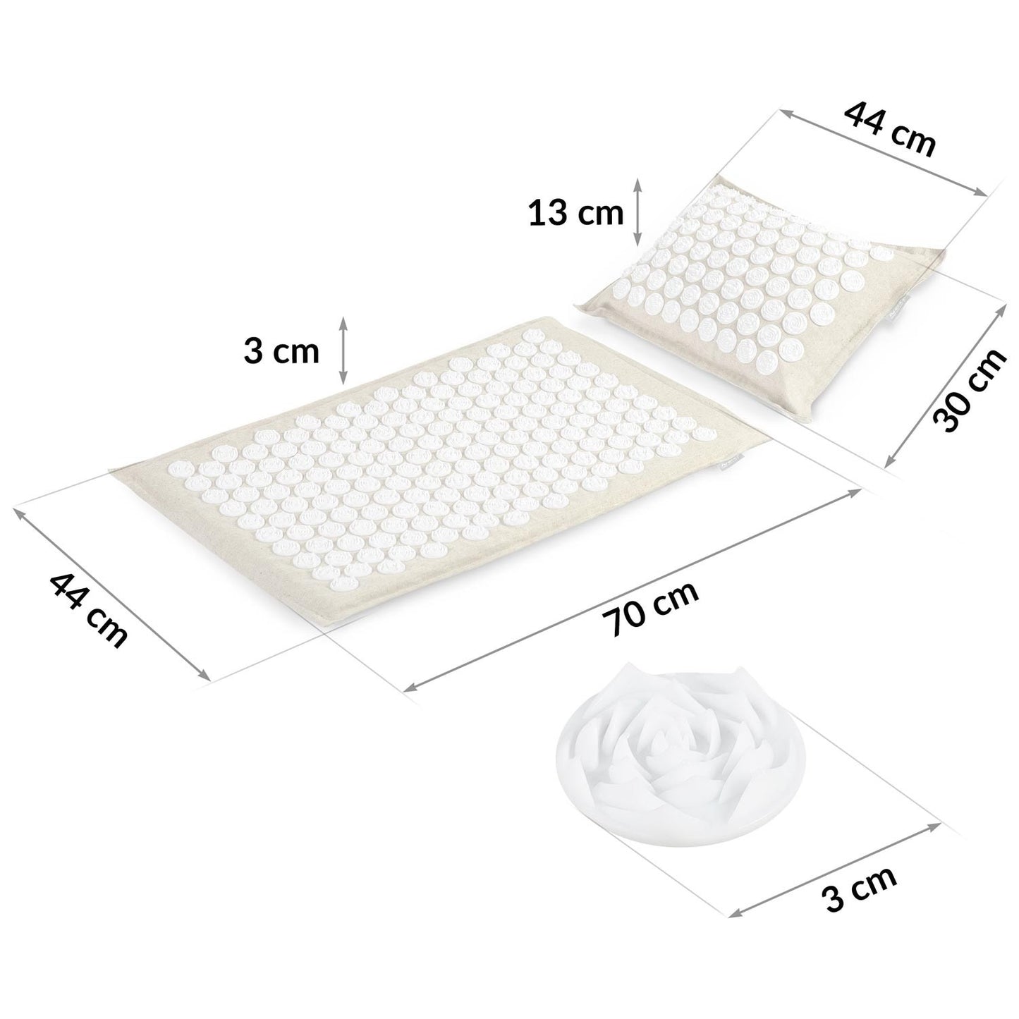 Acupressure mat with spikes Neo-Sport NS902 - Grey/White