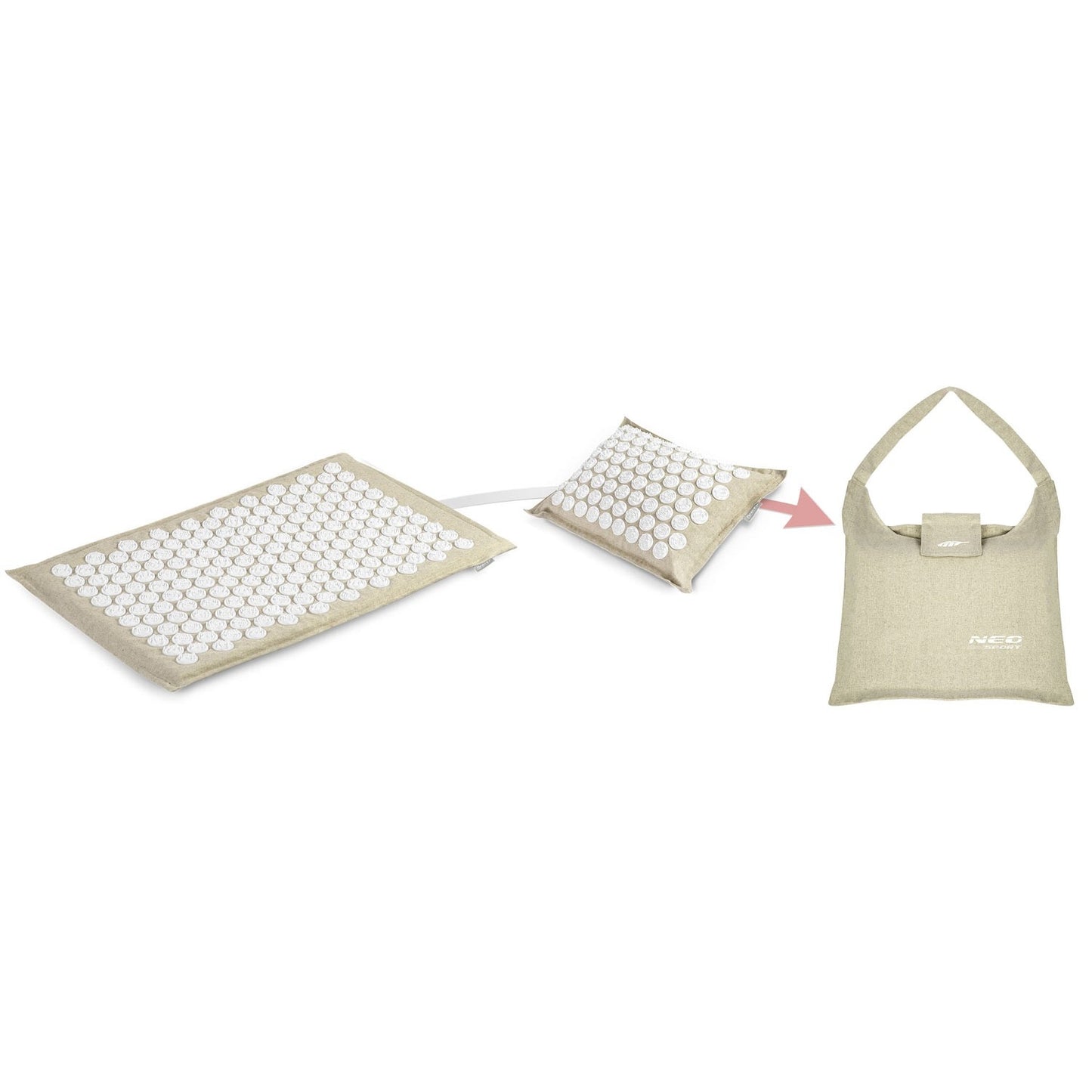 Acupressure mat with spikes Neo-Sport NS902 - Grey/White