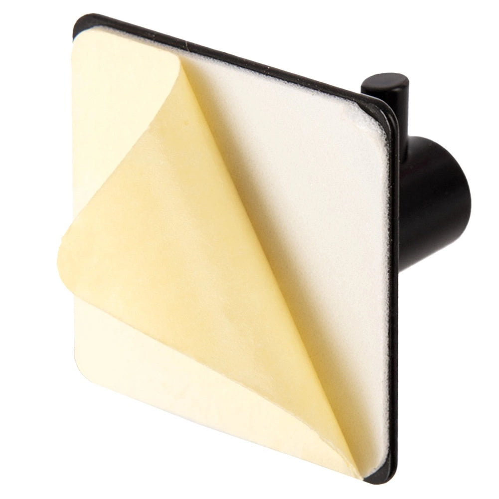 Adhesive Black Metal Hooks, 4.5x4.5 cm, Set of 2