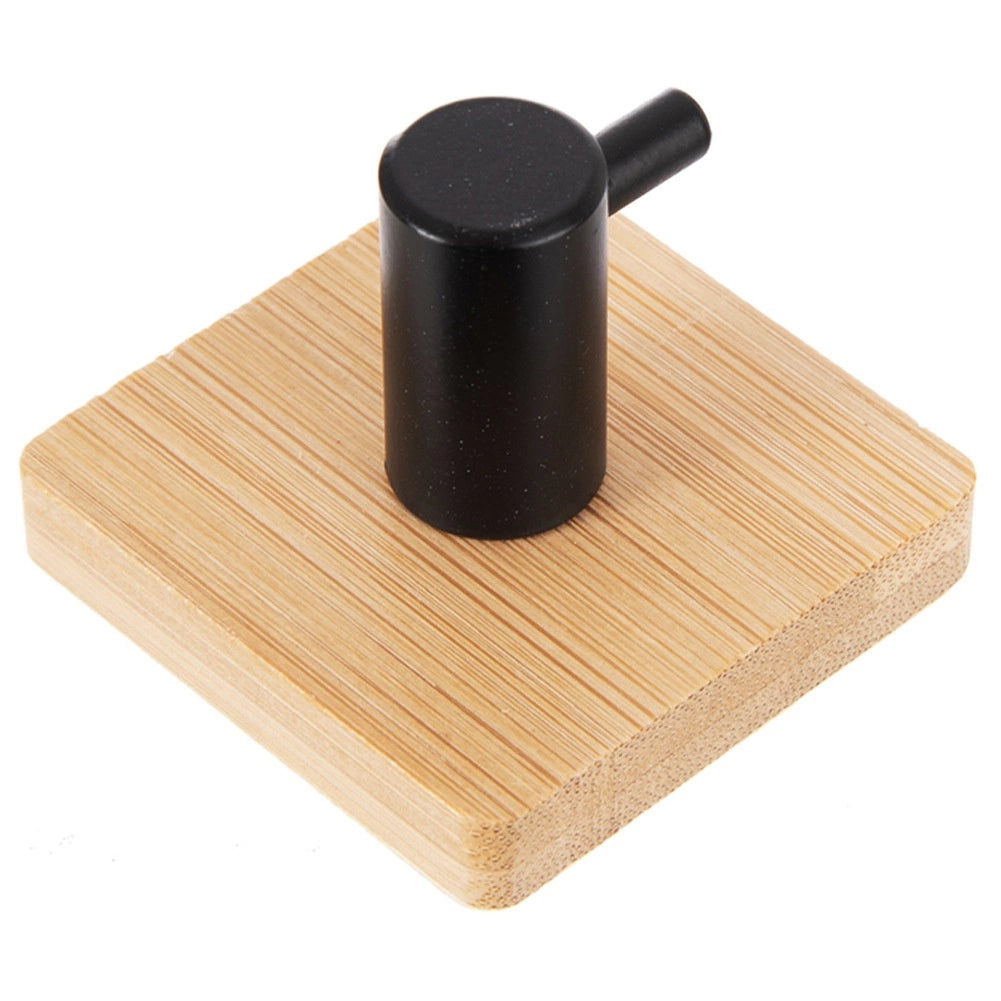 Adhesive Wall Hooks, Bamboo & Metal, 4.5x4.5 cm, 2 Pack