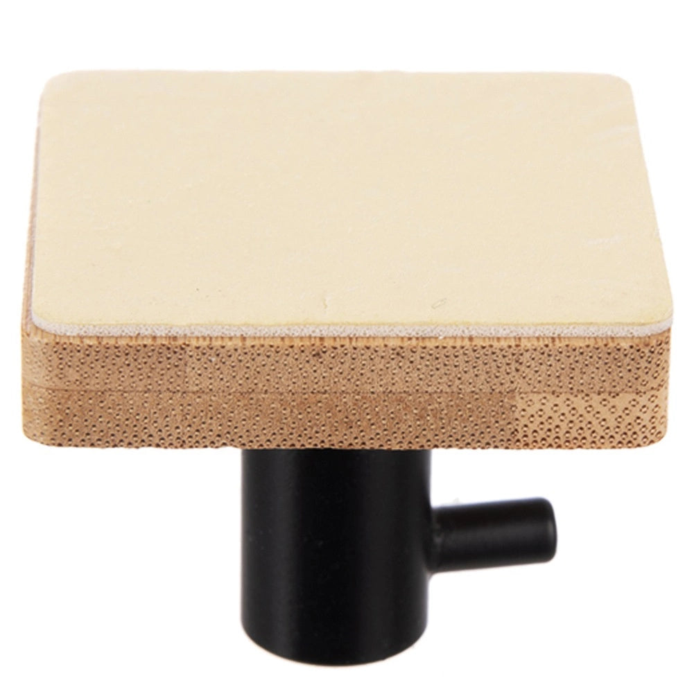 Adhesive Wall Hooks, Bamboo & Metal, 4.5x4.5 cm, 2 Pack