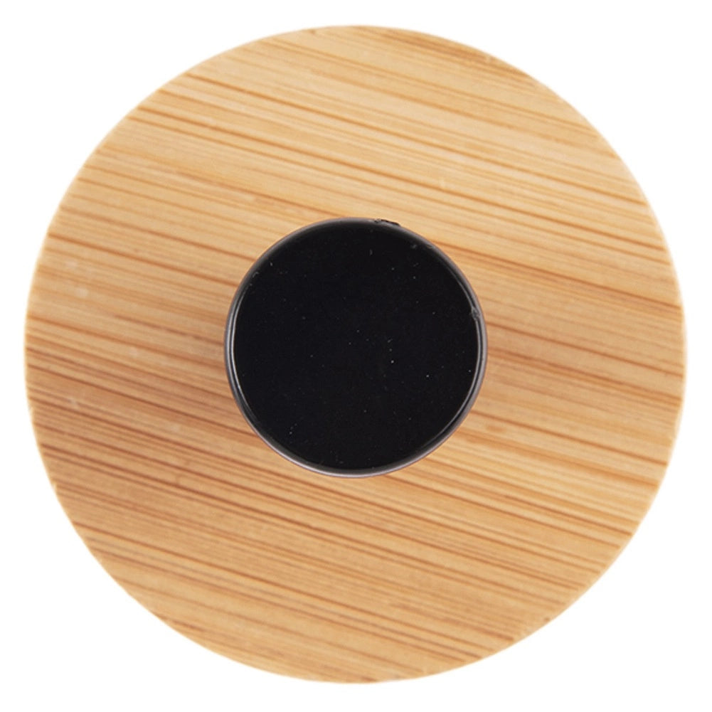Adhesive Wall Hooks, Bamboo & Metal, Black, 5 cm, 2-Pack