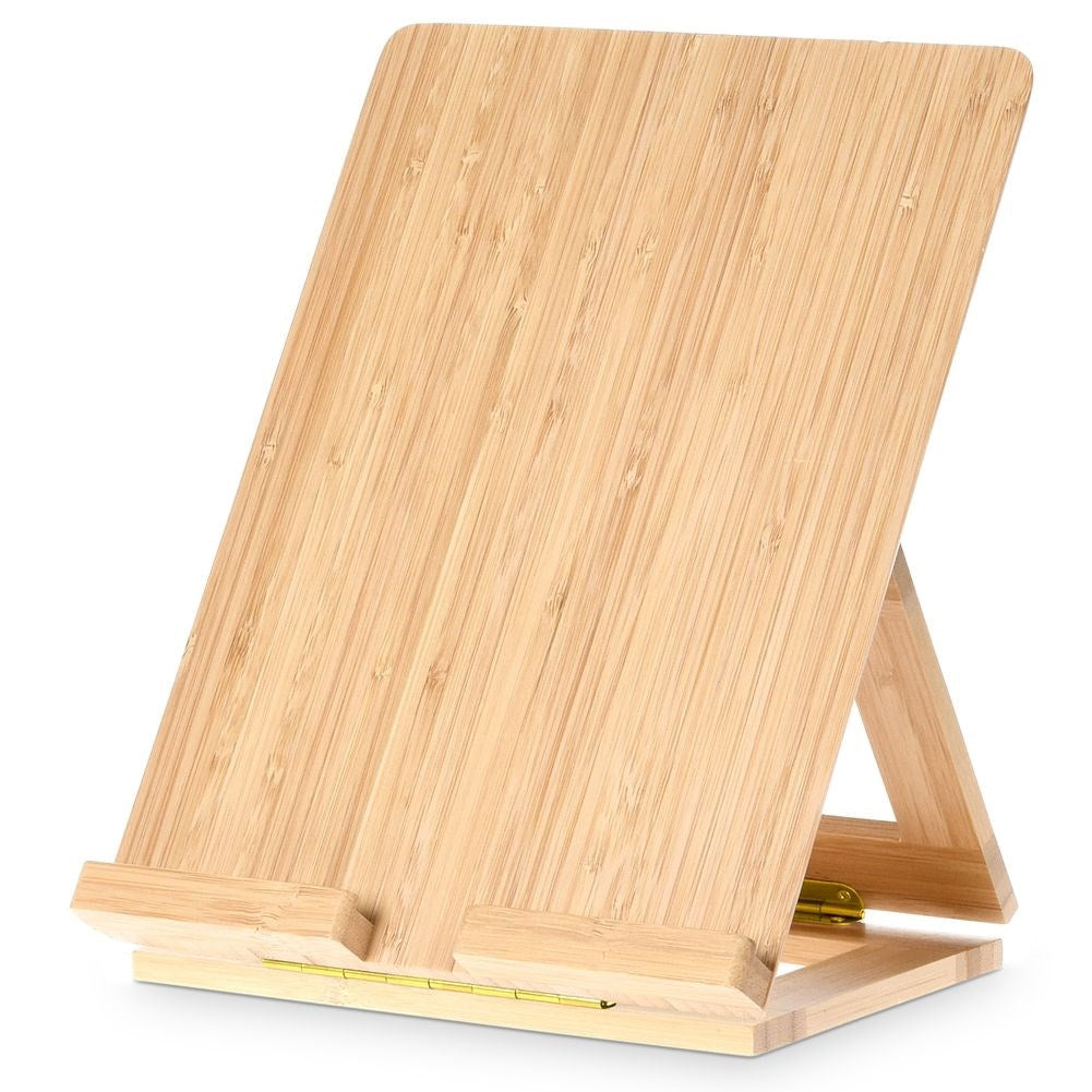 Adjustable Bamboo Tablet Holder for Work and Study