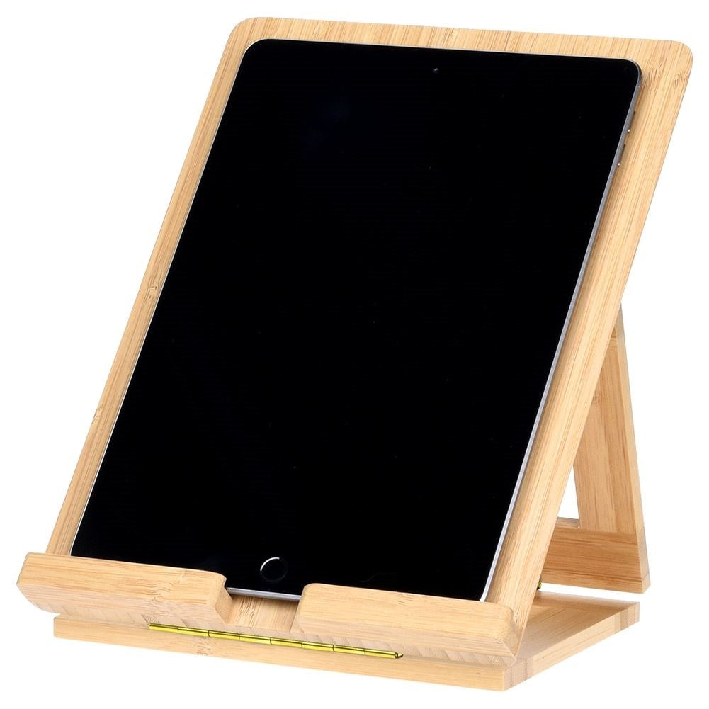 Adjustable Bamboo Tablet Holder for Work and Study