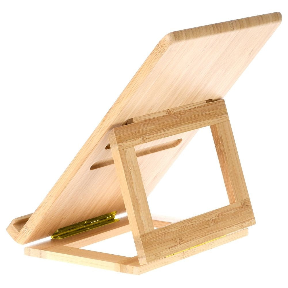Adjustable Bamboo Tablet Holder for Work and Study
