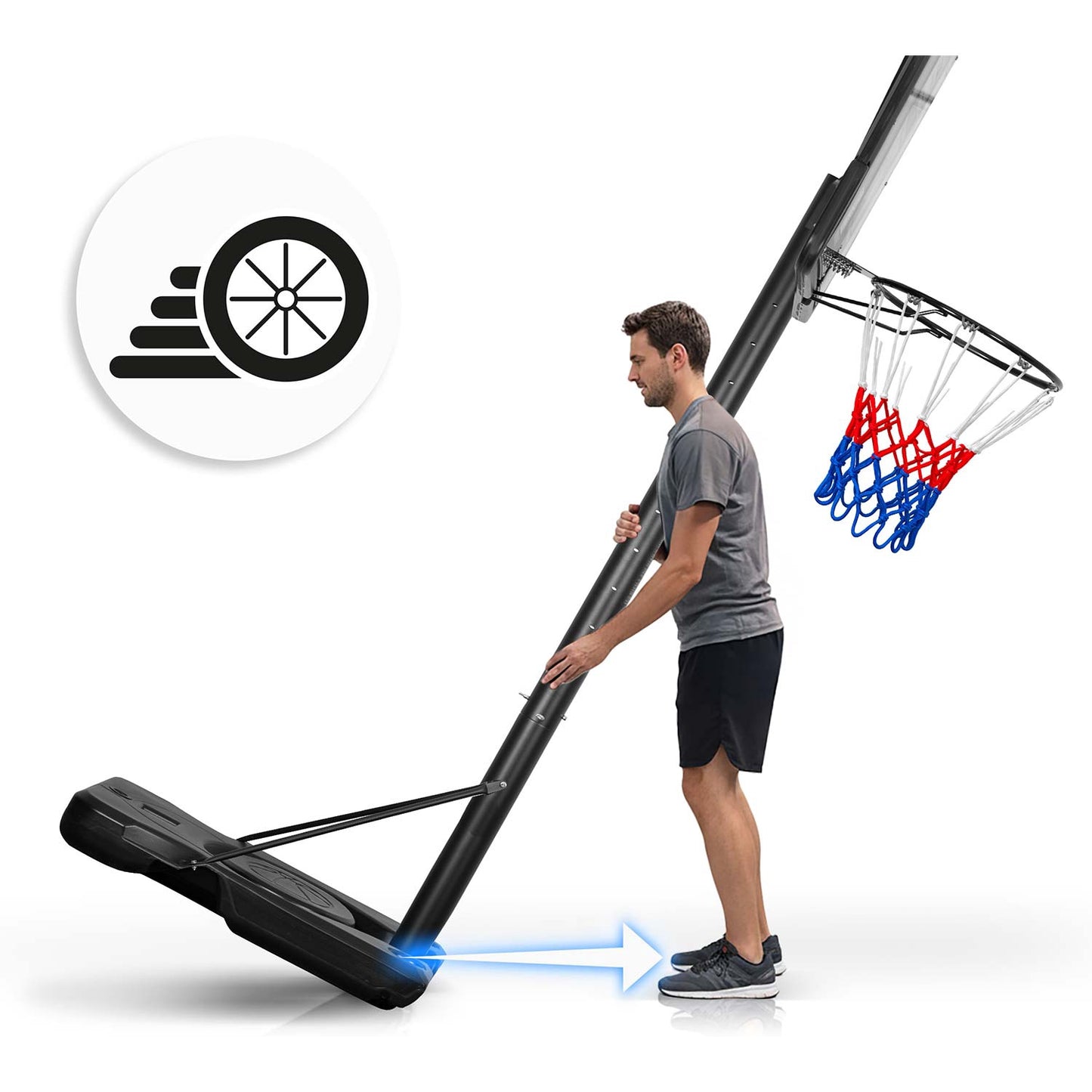 Adjustable Basketball Hoop 1.35m-3m for Kids & Adults