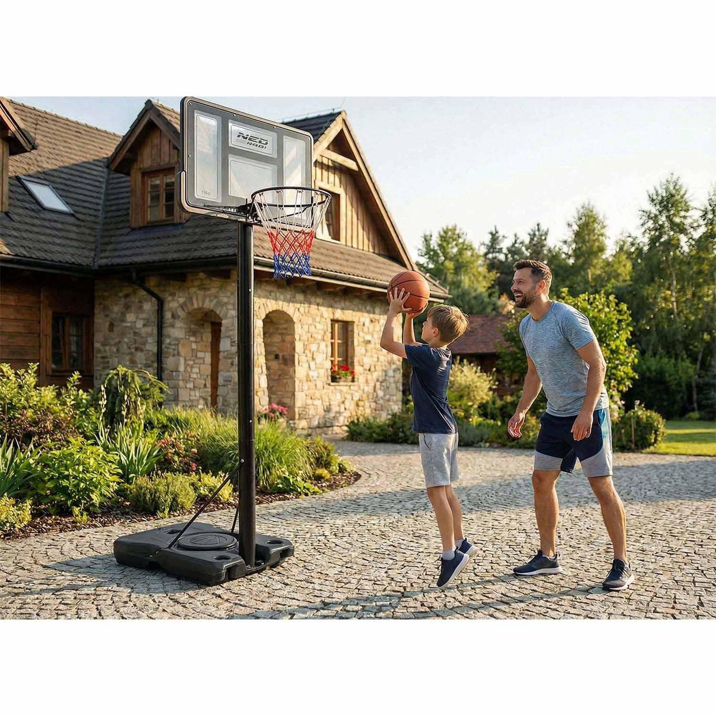 Adjustable Basketball Hoop 1.35m-3m for Kids & Adults