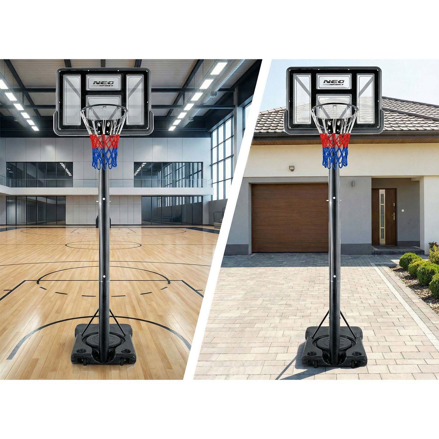 Adjustable Basketball Hoop 1.35m-3m for Kids & Adults