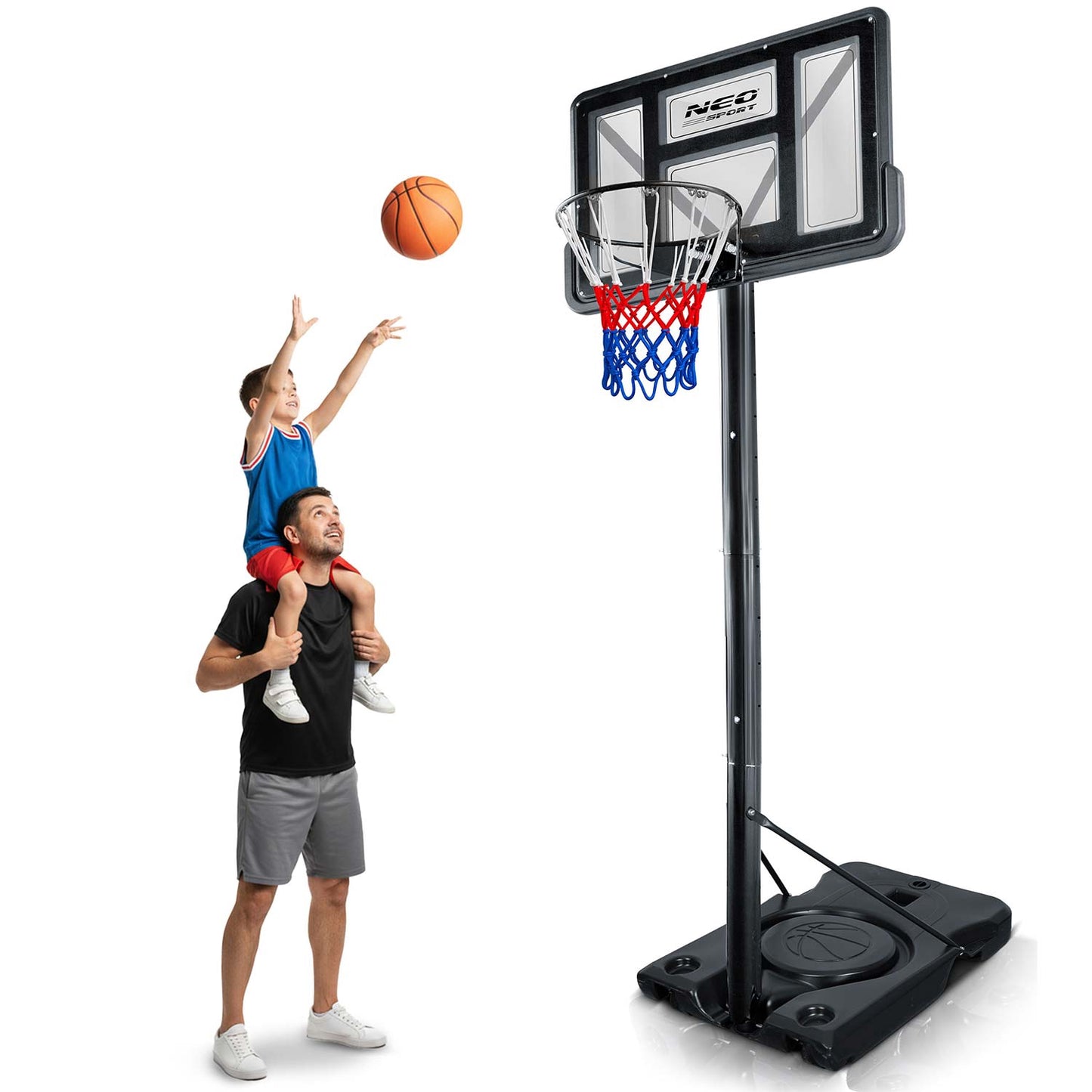 Adjustable Basketball Hoop 1.35m-3m for Kids & Adults