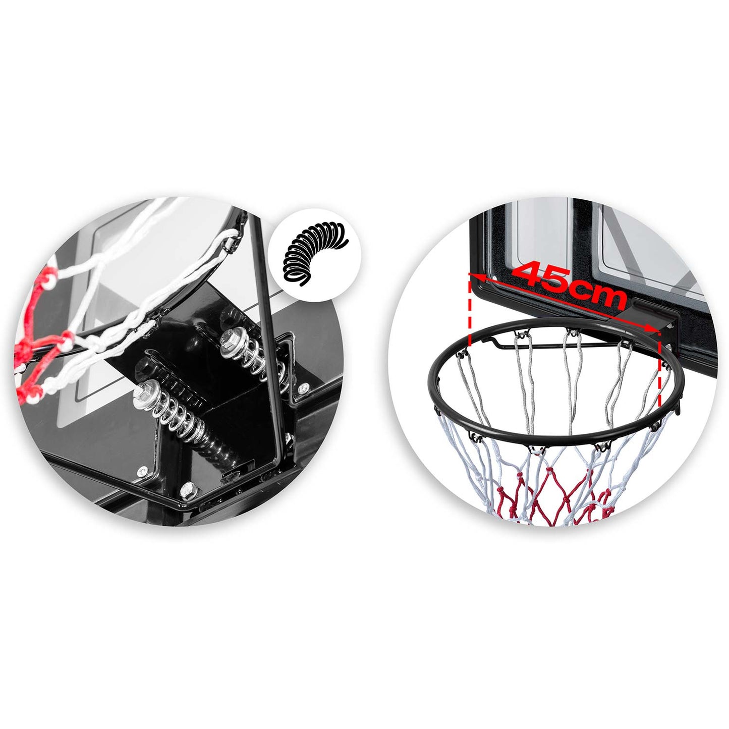 Adjustable Basketball Hoop 1.35m-3m for Kids & Adults