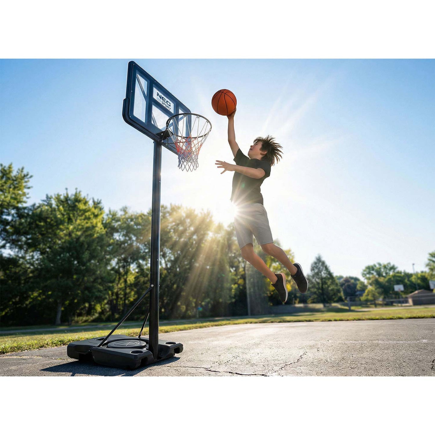 Adjustable Basketball Hoop 1.35m-3m for Kids & Adults