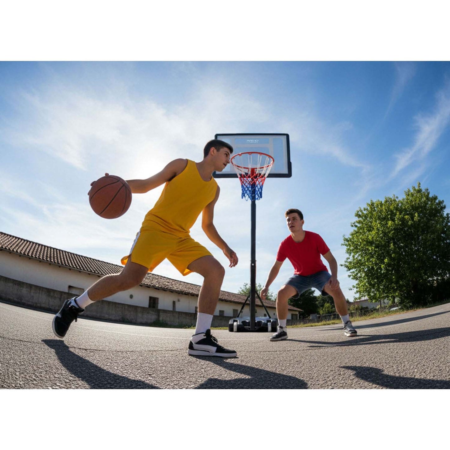 Adjustable Basketball Hoop 1.5m-2.1m for Kids & Adults