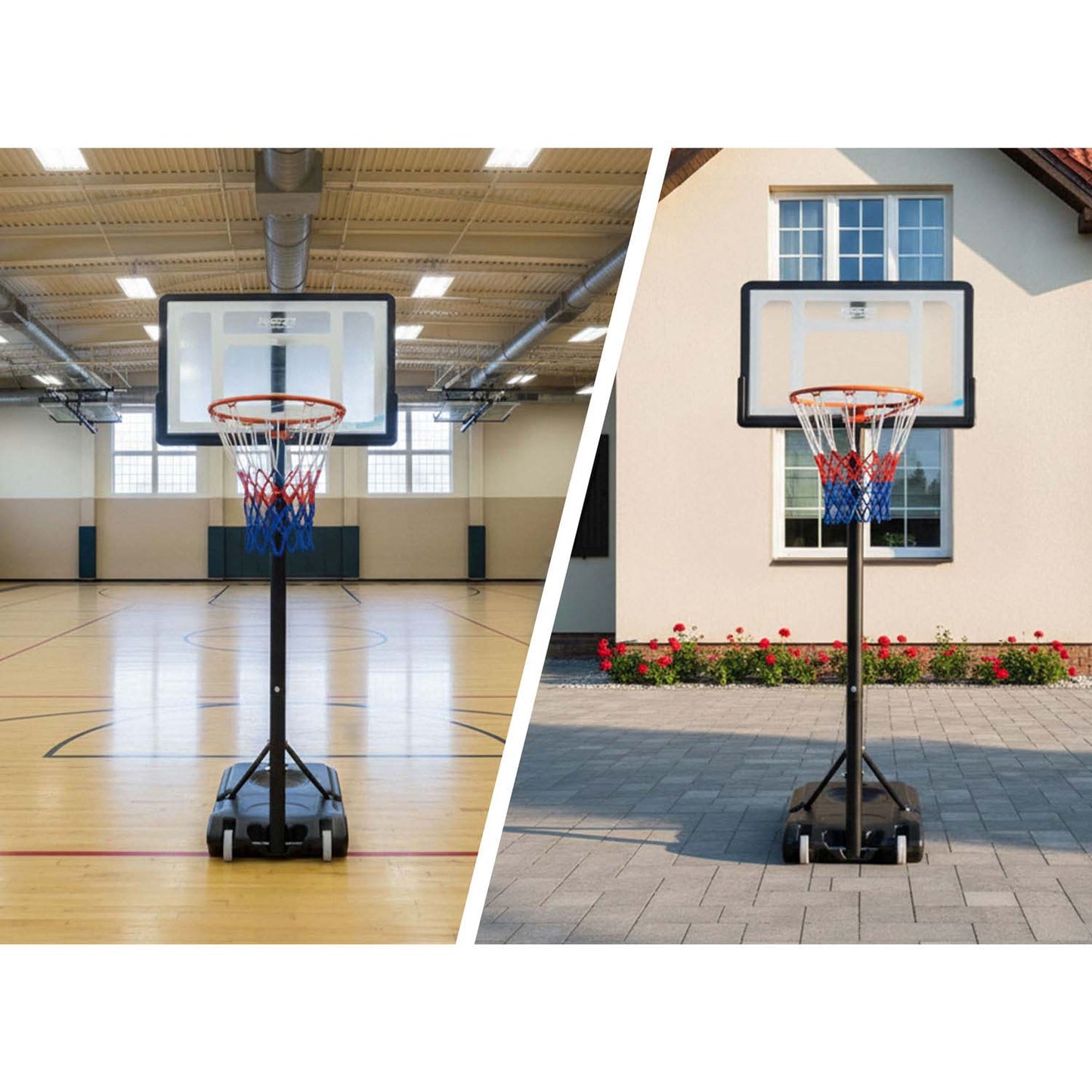 Adjustable Basketball Hoop 1.5m-2.1m for Kids & Adults