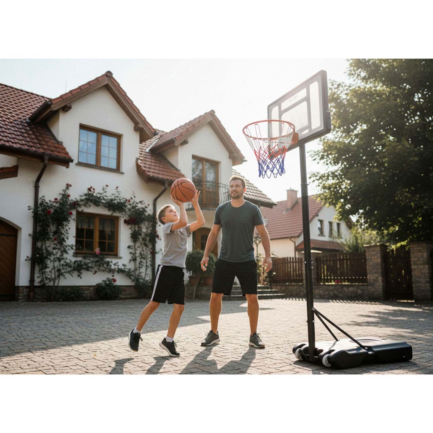 Adjustable Basketball Hoop 1.5m-2.1m for Kids & Adults