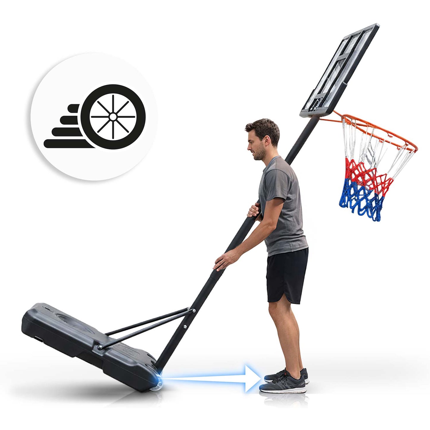 Adjustable Basketball Hoop 1.5m-2.1m for Kids & Adults