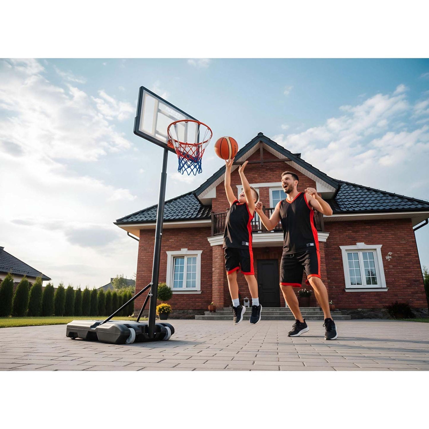 Adjustable Basketball Hoop 1.5m-2.1m for Kids & Adults