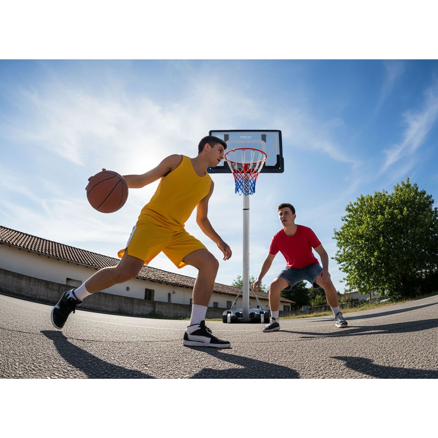Adjustable Basketball Hoop 1.5m-2.6m, Mobile and Stable