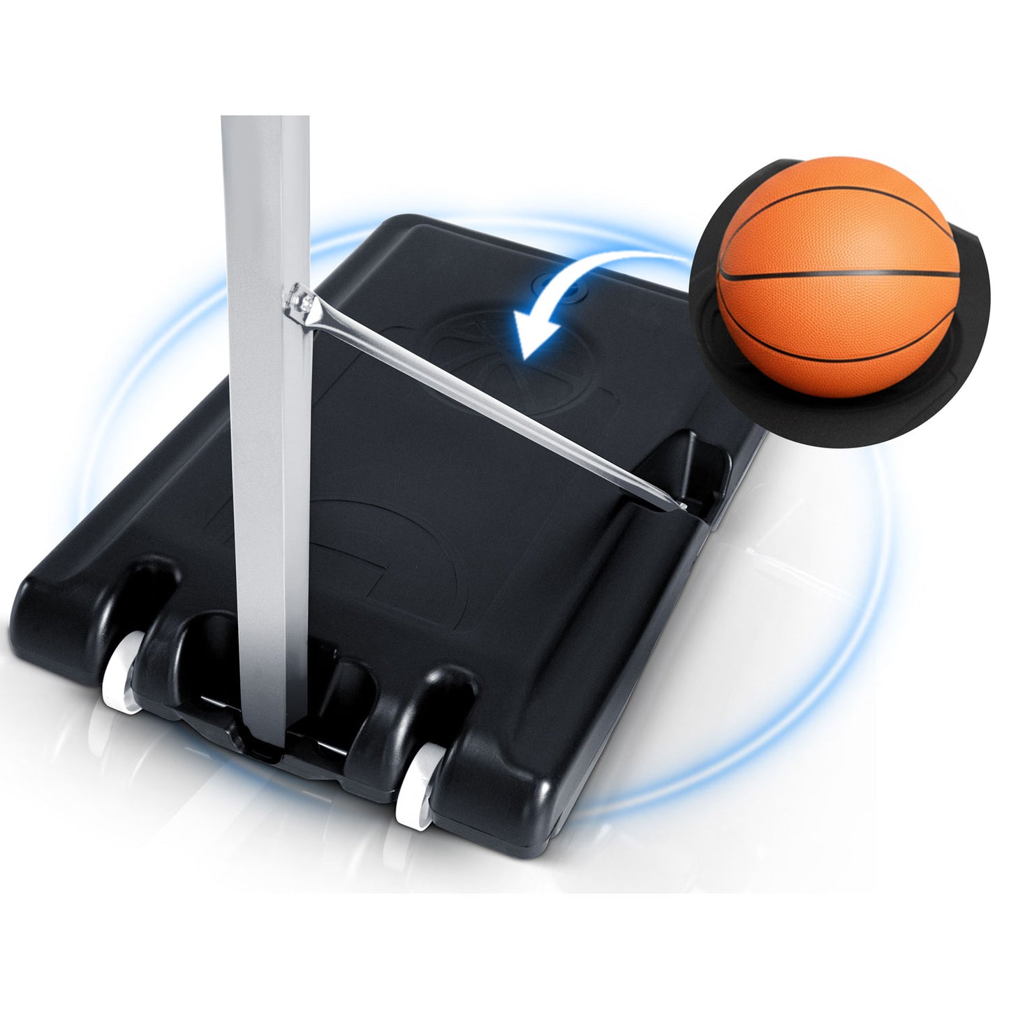 Adjustable Basketball Hoop 1.5m-2.6m, Mobile and Stable