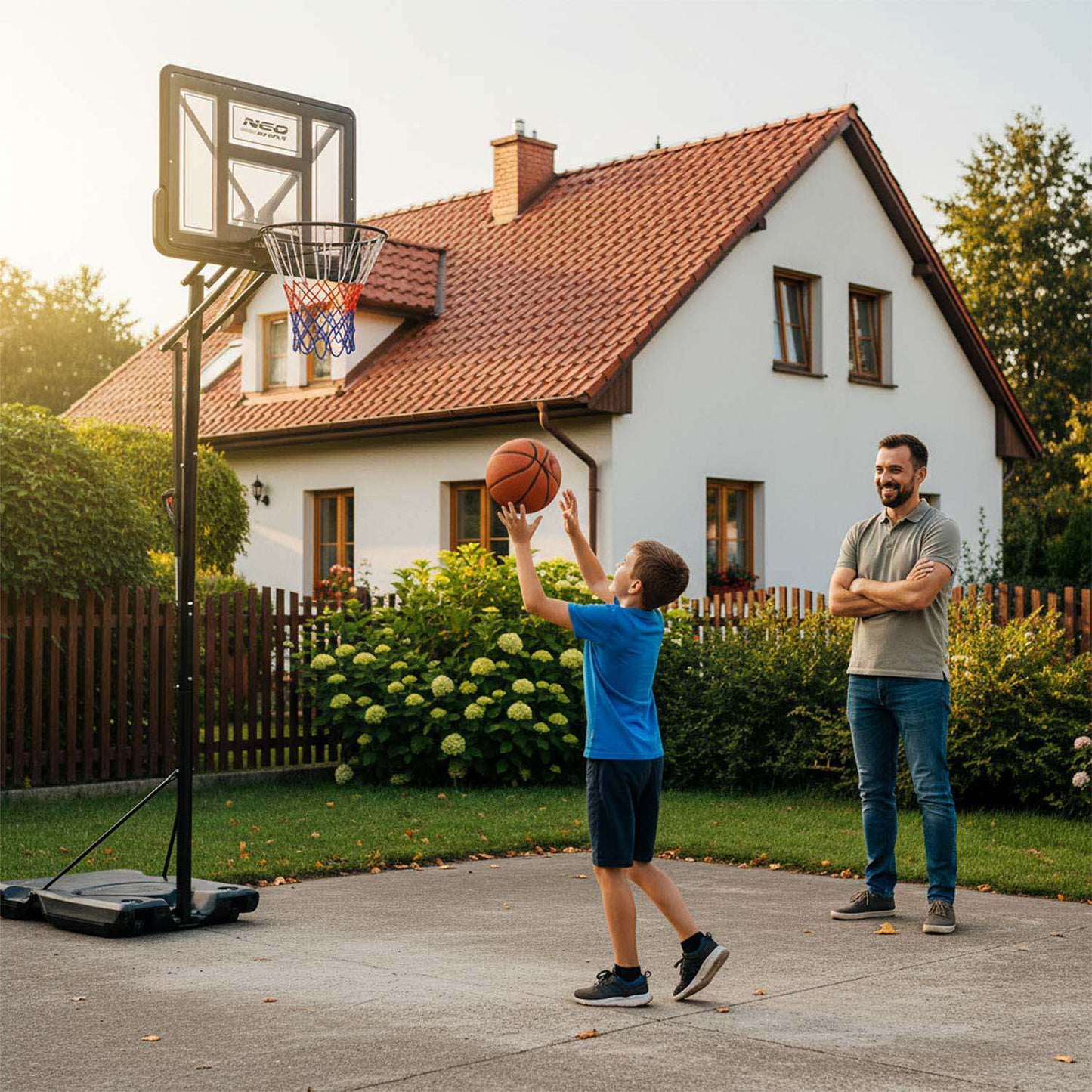 Adjustable Basketball Hoop 1.7-3.05m with Wheels